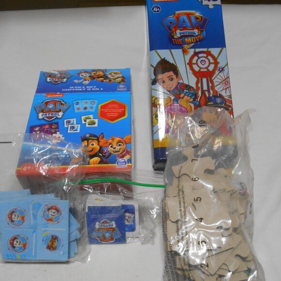 LOT 2 PAW PATROL 48 PC FOIL PUZZLE & 3-IN-1 24 PC PUZZLE & DOMINOES GAME AGES 4+ - Picture 3 of 9